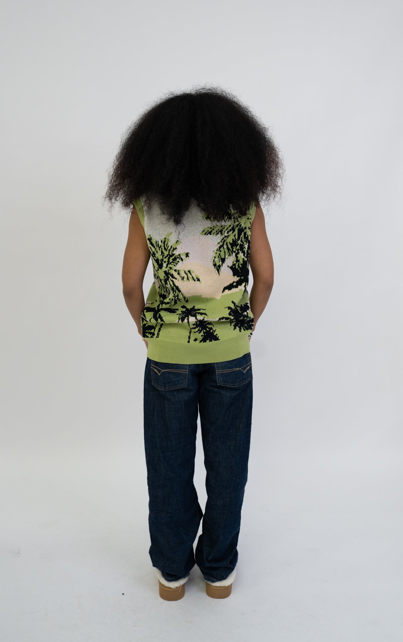 Palm Tree Knit Vest — Women's Statement Knitwear | Mleco – Mileco