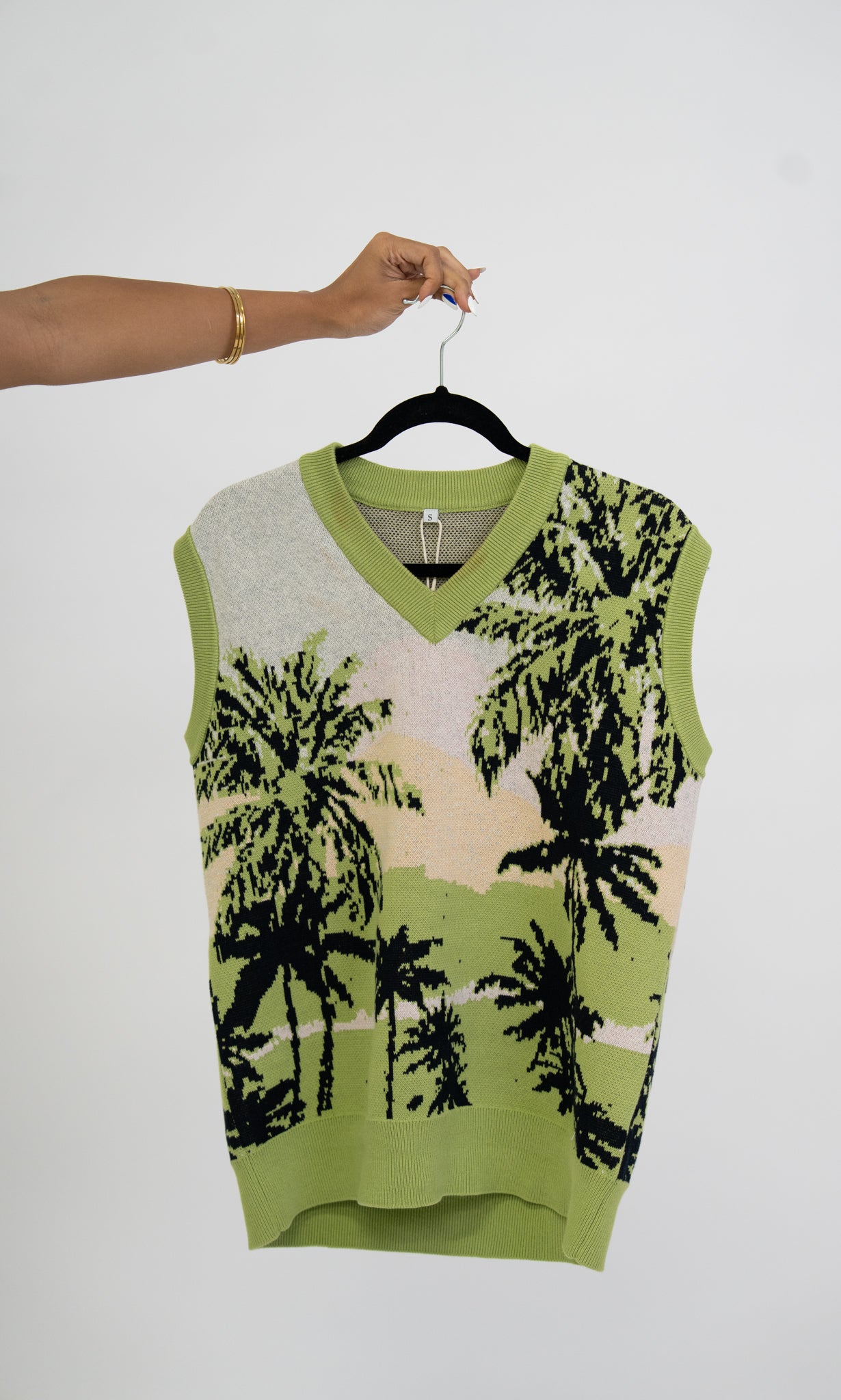 Palm Tree Knit Vest — Women's Statement Knitwear | Mleco – Mileco